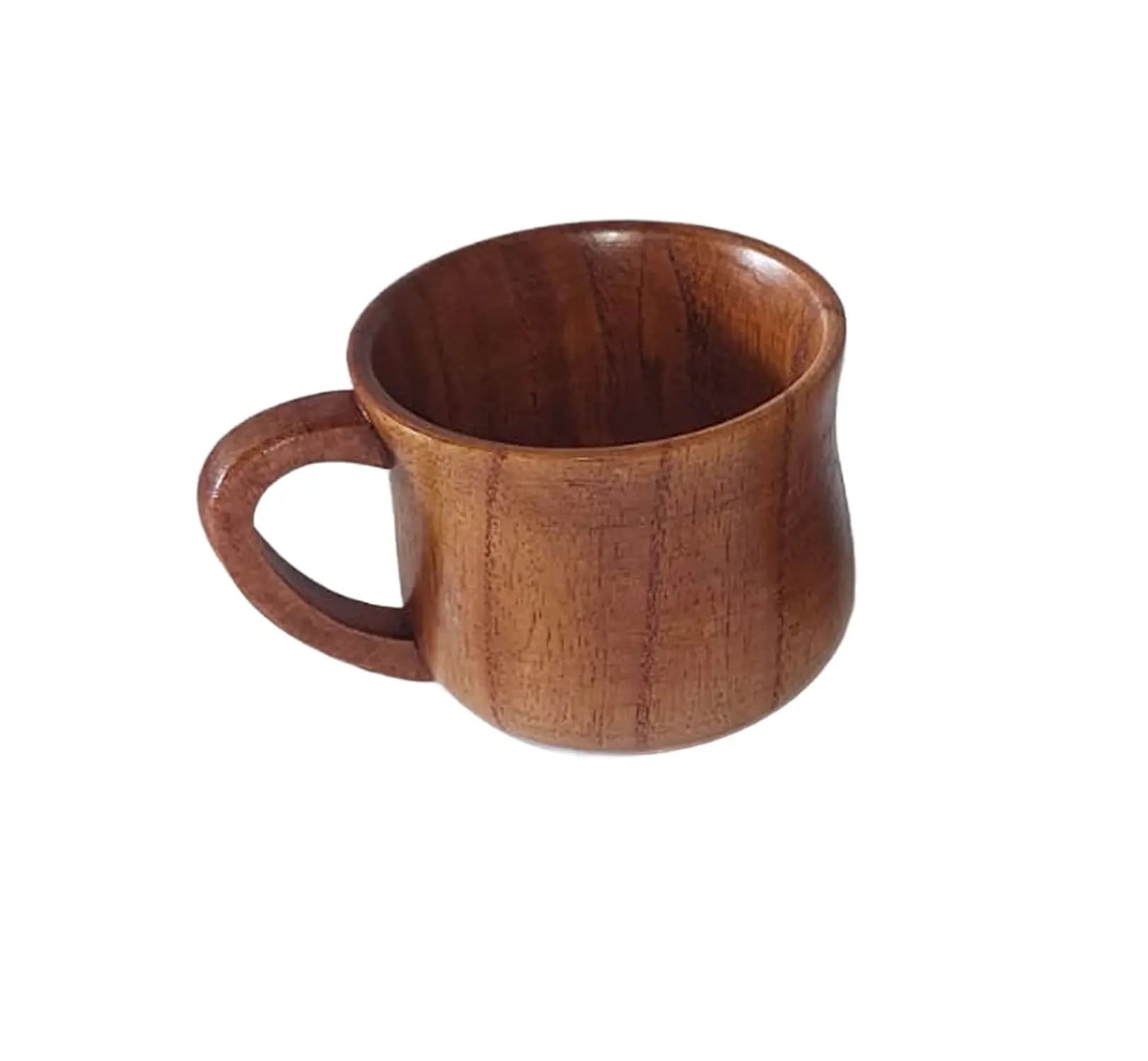 Taza Artesanal de Madera Natural – 7 cm, Café Nueva Generación
