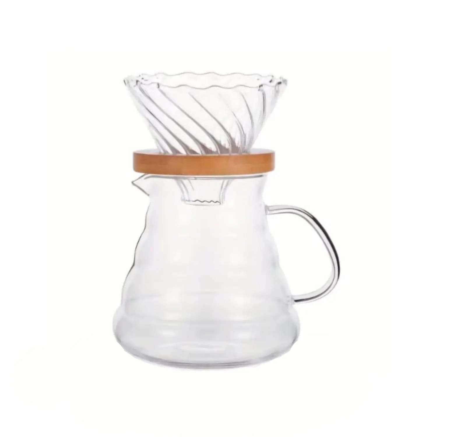 Juego V60 de Vidrio con Base de Bambú, Café Nueva Generación