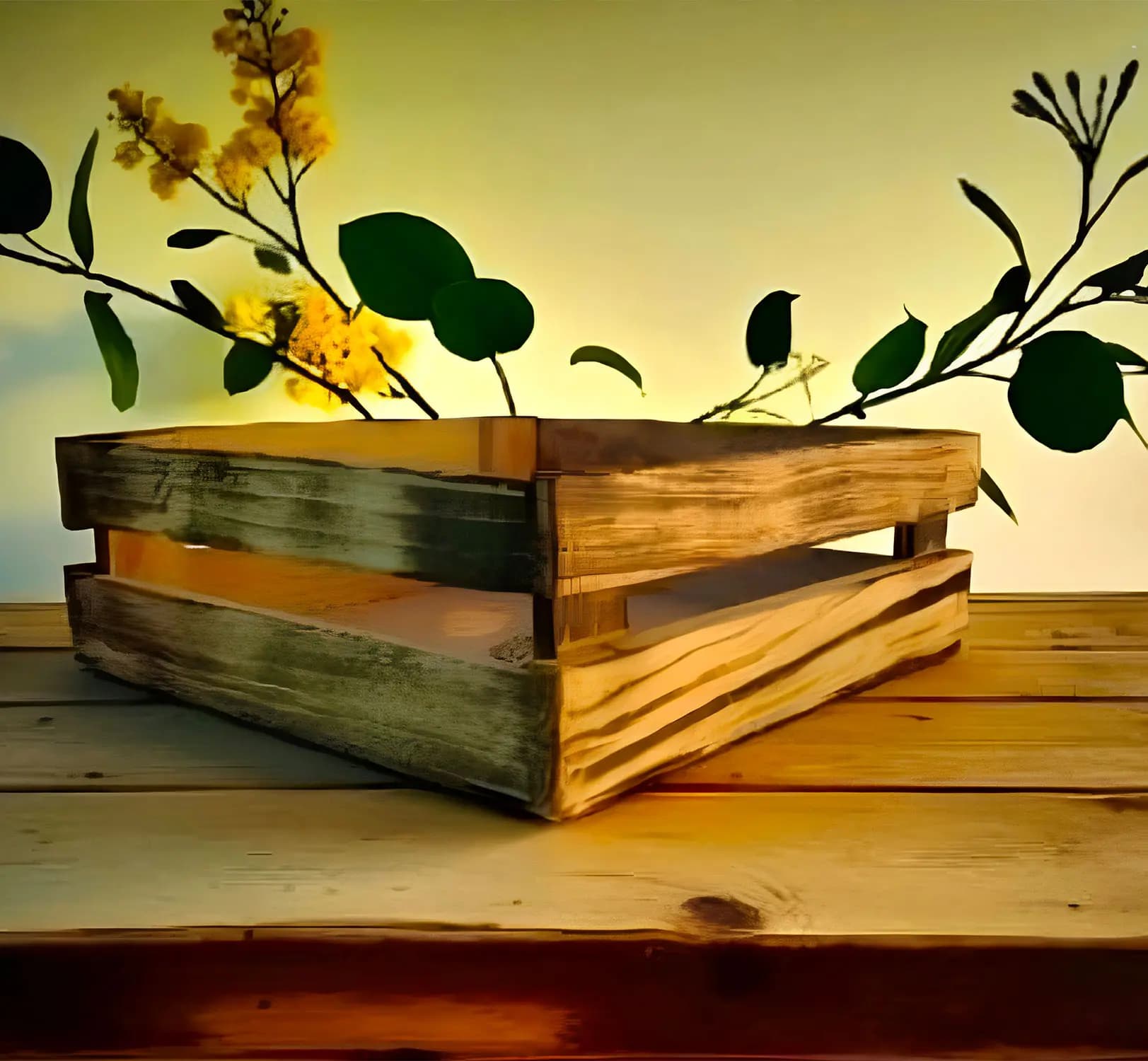 Caja de Madera de Pino – Grande, Café Nueva Generación