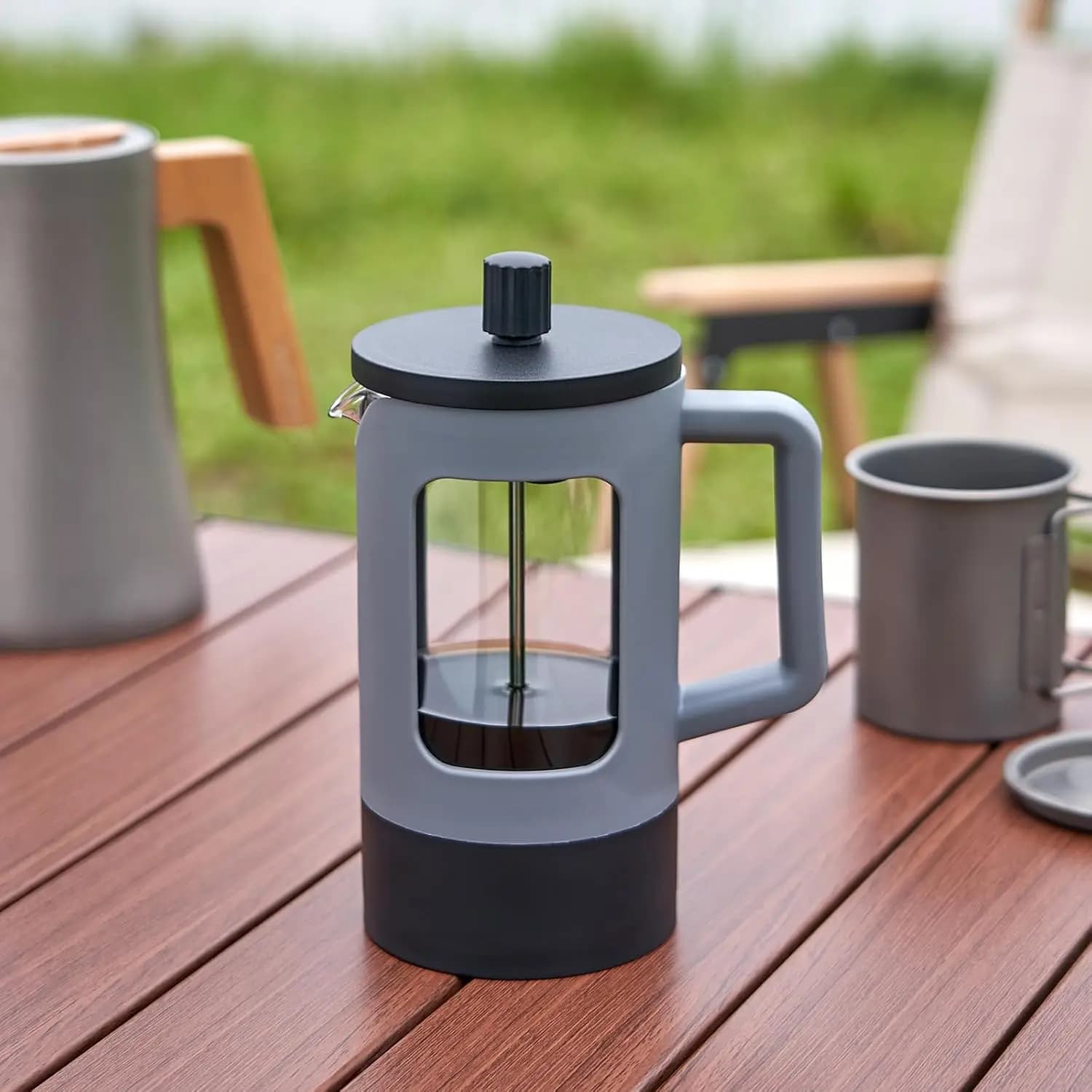 Prensa Francesa Negra 600 ml – Gris, Café Nueva Generación